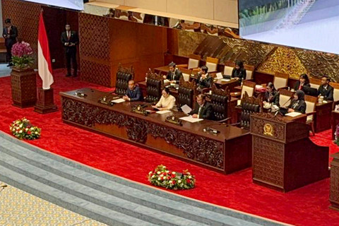 Suasana Rapat Paripurna DPR pembukaan masa sidang V tahun 2025-2026 di Kompleks Parlemen, Senayan, Jakarta, Selasa (12/5/2026). Foto: Nasywa Athifah/kumparan