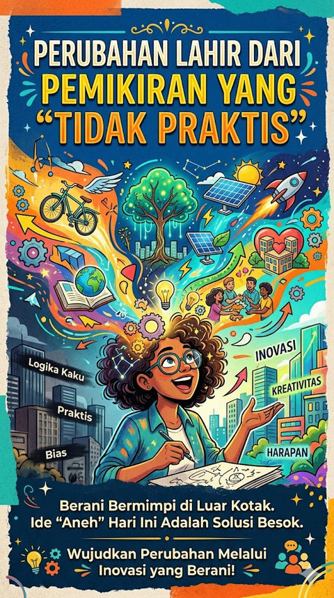 Ilustrasi perubahan lahir dari pemikiran yang "tidak praktis". Foto: Gemini AI