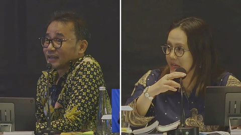 Foto kolase Kepala Biro Pengkajian Konstitusi pada Deputi Bidang Pengkajian dan Pemasyarakatan Konstitusi Setjen MPR RI Dyastasita Widya Budi (kiri) dan Kepala Bagian Sekretariat Badan Sosialisasi MPR RI Indri Wahyuni (kanan). Foto: Youtube/MPR RI