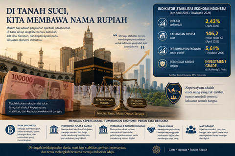 Ilustrasi hubungan ibadah haji dengan stabilitas nilai rupiah. Foto: Generated by AI