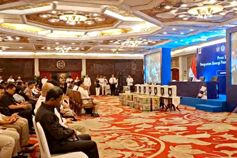 Konferensi Pers Pemusnahan Rupiah Palsu Hasil Klarifikasi Bank Indonesia, Rabu (13/5/2026). Foto: Aditia Noviansyah/kumparan
