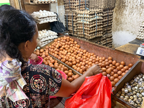 Lapak telur di Pasar Mencos, Jakarta Selatan, Jumat (15/5/2026). Foto: Najma Ramadhanya/kumparan