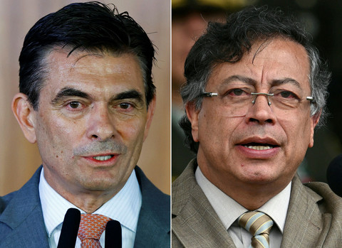 Kombinasi foto pada 20 Mei 2026 menunjukkan Presiden Bolivia Rodrigo Paz saat berbicara di Brasilia pada 16 Maret 2026, dan Presiden Kolombia Gustavo Petro saat berpidato di Akademi Kepolisian di Bogota (13/11/2025). Foto: SERGIO LIMA, RAUL ARBOLEDA/AFP