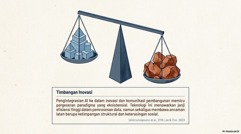 Paradoks Pemanfaatan Artificial Intelligence dalam Pembangunan: Antara Efisiensi dan Dehumanisasi (Sumber: Gambar dibuat menggunakan AI)
