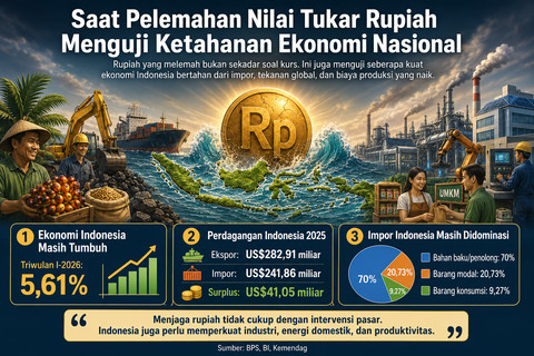 Ilustrasi pelemahan nilai rupiah yang menguji ketahanan ekonomi. Foto: Generated by AI