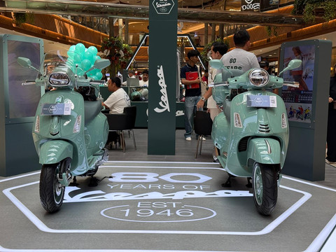 Peluncuran Vespa 80th Anniversary di Pondok Indah Mall 2, Jakarta, Rabu (26/5/2026). Foto: Syahrul Ghiffari/kumparan