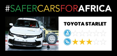 Toyota Starlet saat uji tabrak Global NCAP. Foto: doc. Global NCAP