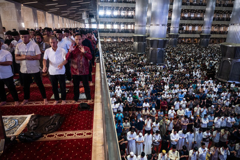 Umat Islam mengikuti Shalat Idul Adha 1447 H di Masjid Istiqlal, Jakarta, Rabu (27/5/2026). Foto: Bayu Pratama S/ANTARA FOTO