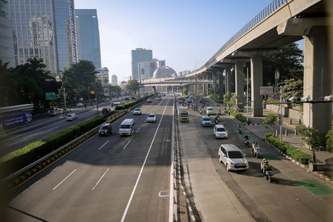 Suasana lalu lintas di sejumlah jalan protokol di Jakarta pada Kamis (28/5/2026) terpantau lancar. Foto: Jamal Ramadhan/kumparan
