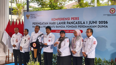 Konferensi pers BPIP terkait penyelenggaraan Peringatan Hari Pancasila di Kantor BPIP, Jakarta, Jumat (29/5/2026). Foto: Jonathan Devin/kumparan