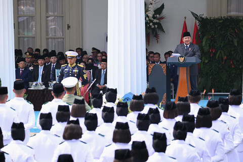 Presiden Republik Indonesia Prabowo Subianto memimpin upacara peringatan hari lahir Pancasila di Gedung Pancasila, Kementerian Luar Negeri, Jakarta, Senin (1/6/2026). Foto: Kris /Biro Pers Sekretariat Presiden