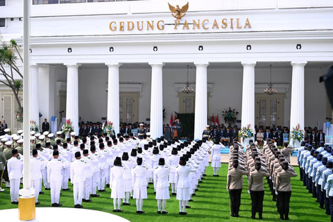 Presiden Republik Indonesia Prabowo Subianto memimpin upacara peringatan hari lahir Pancasila di Gedung Pancasila, Kementerian Luar Negeri, Jakarta, Senin (1/6/2026). Foto: Kris /Biro Pers Sekretariat Presiden
