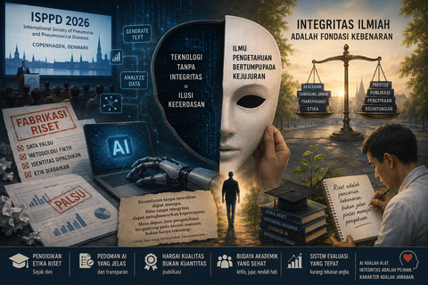 Ilustrasi kecerdasan buatan (AI) dan integritas riset. Foto: Generated by AI
