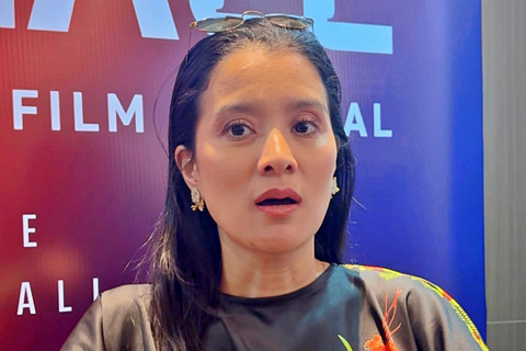Marcella Zalianty saat ditemui di Balinale 2026, kawasan Sanur, Bali. Foto: Salsha Okta Fairuz/kumparan