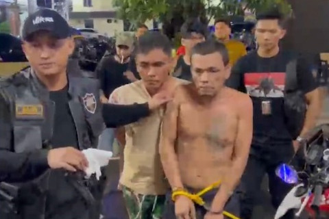 Tampang dua preman yang aniaya ibu hamil di Tembung, Medan, Sumut. Foto: Dok. Istimewa