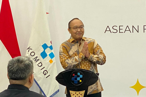 Kepala BPSDM Komdigi Bonifasius Wahyu Pudjianto dalam Agenda Signing Ceremony Cooperation Agreement antara BPSDM Komdigi dengan ASEAN Foundation, Komdigi, Jakarta, Kamis (4/6/2026). Foto: Aditya Nugraha/kumparan