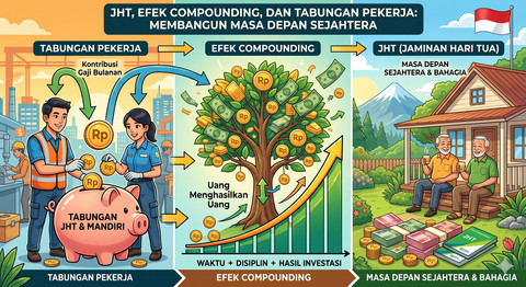Ilustrasi JHT. Sumber: Gemini AI