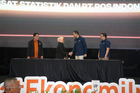 Badan Pusat Statistik (BPS) bersama PT Pos Indonesia meluncurkan Sampul Peringatan Edisi Khusus Sensus Ekonomi 2026 (SE2026), Jakarta, Sabtu (6/6/2026). Foto: BPS