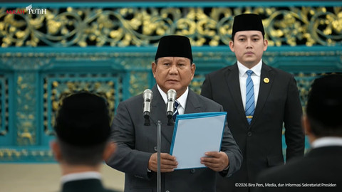 Suasana Presiden Prabowo saat melantik Kepala dan Wakil Kepala BGN serta Penasihan Khusus Presiden di Jakarta, Senin (8/6/2026). Foto: YouTube/ Sekretariat Presiden