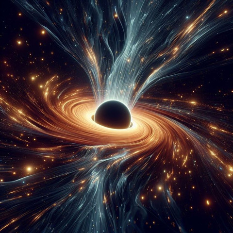Illustrasi Artistik Horizon Supermassive Black Hole (Gambar dibuat oleh Nano Banana AI) 