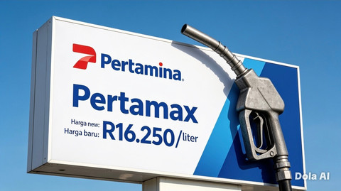 Ilustrasi papan harga BBM Pertamina menampilkan Pertamax 92 di angka Rp16.250 per liter. Foto: Dola AI