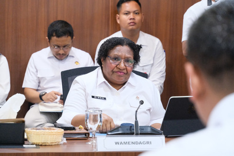 Wamendagri Ribka Haluk dalam Rapat Penetapan Wilayah KSPEAN Papua Selatan di kantor Kemenko Bidang Pangan, Jakarta, Rabu (10/6/2026). Foto: Dok. Kemendagri