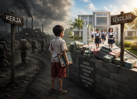 Ilustrasi sekolah atau kerja, Foto: Generated by AI
