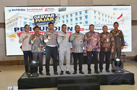 Lewat Gebyar Pajak Sumut 2026, Pemprov Sumut edukasi warga untuk bayar pajak tepat waktu tanpa menunggu program pemutihan, Jumat (12/6/2026). Foto: Dok. Diskominfo Sumut