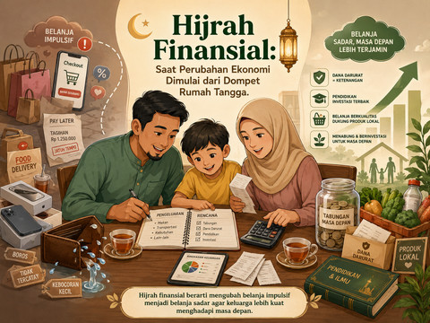 Ilustrasi Hijrah Finansial. (Foto: generated by AI)