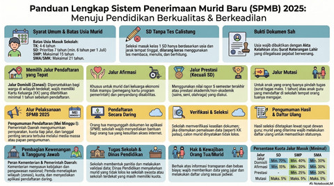 Poin-poin penting dalam aturan SPMB. Foto: Generated by AI (disusun berdasarkan Permendikdasmen 3/2025)