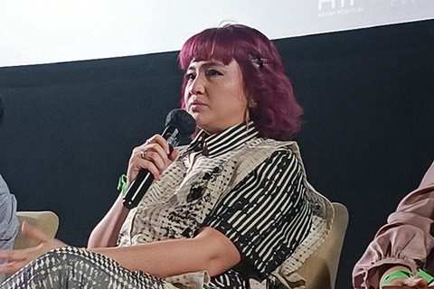 Marshanda dalam konferensi pers film Saat Aku Bersuara. Foto: Dok. Istimewa