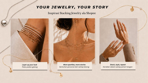 Inspirasi gaya stacking jewelry untuk membuat outfit lebih stylish dan berkarakter. Foto: dok. Shopee.
