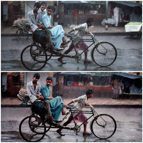 Perubahan foto yang dilakukan Steve McCurry. Foto: Dok. Rickshaw