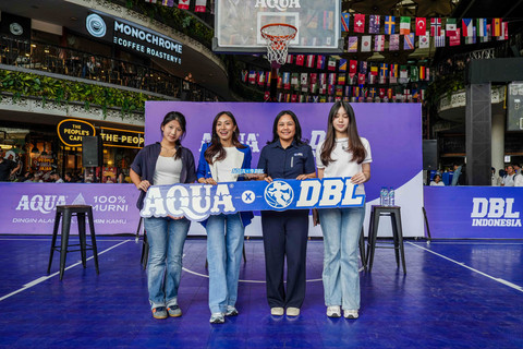 Konferensi pers AQUA jadi Hydration Partner resmi DBL Indonesia. Foto: Dok. Istimewa