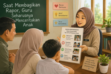 Ilustrasi bu guru sedang menceritakan tumbuh kembang anak didiknya (unsplash)