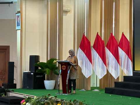 Menteri PAN-RB Rini Widyantini dalam acara "Peluncuran Nasional: E-Learning bagi Aparatur Sipil Negara (ASN) Berintegritas", di Gedung LAN Jakarta, (17/6/2026). Foto: Kevin Daniel/kumparan