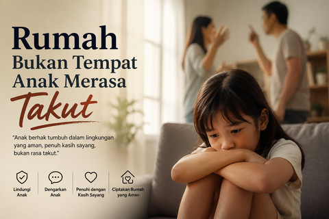 Ilustrasi anak yang membutuhkan lingkungan keluarga yang aman dan bebas dari kekerasan. Sumber Gambar: OpenAI DALL E (AI Generated)