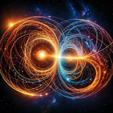 Illustrasi Artistik Torus Berdimensi Tinggi Pada Inti Bintang Neutron (Gambar dibuat oleh Nano Banana AI)