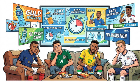 Ilustrasi hydration breaks (Dibuat menggunakan AI Gemini)