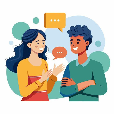 lustrasi berbicara. Foto: Zainggraphics/Magnific. https://www.magnific.com/premium-vector/two-man-talking-meeting-friends-colleagues-vector-illustration_254067197.htm?utm_source=Pinterest&utm_medium=organic&epik=dj0yJnU9NDlqQVJHZU9aVVcxOFM2VDV4RkluRmg1TUFUT3VWRWomcD0wJm49VDVyc090d3RwYmZKbGl3QXVvYW0yZyZ0PUFBQUFBR28ySnNN