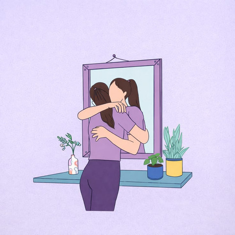 Ilustrasi berdamai dengan diri sendiri. Foto: Nadia/Pinterest