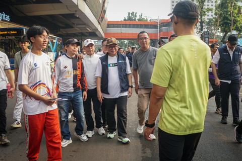 Gubernur DKI Jakarta Pramono Anung menghadiri peresmian penataan Jalan Rasuna Said Tahun 2026 dan Naming Right Halte Setiabudi Integritas di kawasan Rasuna Said, Jakarta Selatan, Minggu (21/6/2026). Foto: Iqbal Firdaus/kumparan