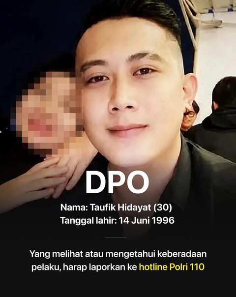 DPO Taufik Hidayat, diduga pelaku penganiayaan berat dan penyekapan selama tiga tahun kekasihnya yang berinisial TH di wilayah Kecamatan Cileunyi, Kabupaten Bandung, Jawa Barat.  Foto: Instagram/@purnomopolisibaik