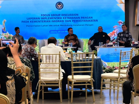 Kementerian Imigrasi dan Pemasyarakatan (Kemenimipas) gear Focus Group Discussion Laporan Implementasi Ketahanan Pangan Pada Kemnterian Imigrasi dan Pemsyarakatan di kantor Kemenimipas, Jakarta, Selasa (23/6/2026).  Foto: Jeni Ritanti/kumparan