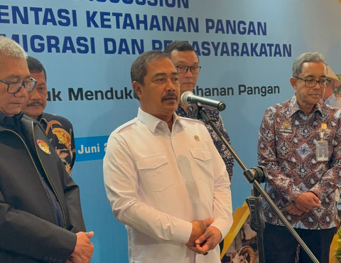 Menteri Imigrasi dan Pemasyarakatan (Imipas) Agus Andrianto memberikan keterangan usai FGD Laporan Implementasi Ketahanan Pangan di Kantor Kemenimipas, Jakarta, Selasa (23/6/2026). Foto: Jeni Ritanti/kumparan