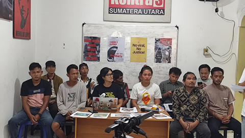 KontraS Sumut kawal kasus penganiayaan warga di Labuhanbatu Utara, Sumut, Selasa (23/6/2026). Foto: Amar Marpaung/kumparan