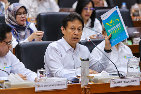 Menteri Kesehatan Budi Gunadi Sadikin menyampaikan paparan saat rapat kerja dengan Komisi IX DPR di Kompleks Parlemen, Senayan, Jakarta, Kamis (25/6/2026). Foto: ANTARA FOTO/Asprilla Dwi Adha