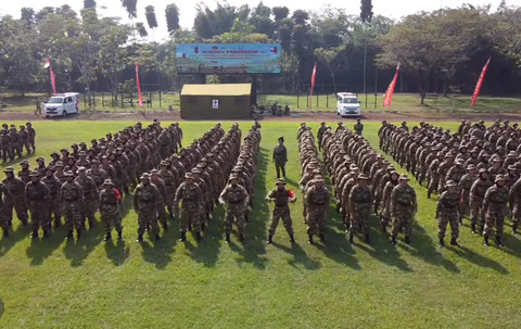 Peserta Diklat SPPI Kopdes dan Kampung Nelayan mengikuti upacara pembukaan diklat, Juni 2026. Foto: IG/@puskompetensi_bela_negara