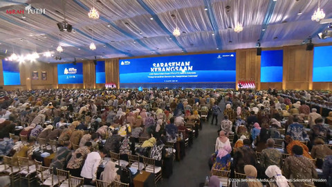 Presiden Prabowo Subianto menghadiri acara Sarasehan Kebangsaan: Strategi Kemandirian Ekonomi dan Kesejahteraan Indonesia di JCC, Senayan, Jakarta, Jumat (26/6/2026). Foto: YouTube/ Sekretariat Presiden