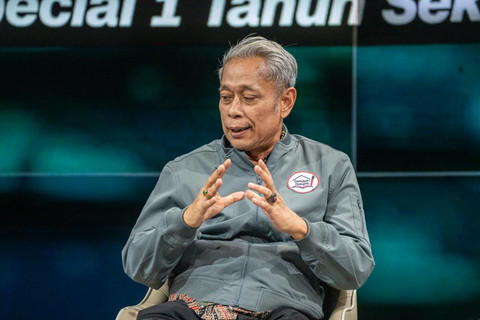 Wamensos Agus Jabo dalam program CNN Indonesia bertema "1 Tahun Sekolah Rakyat Menyalakan Harapan dan Masa Depan Bangsa" di Studio 2 CNN Indonesia TV, pada Kamis (25/6/2026). Foto: Biro Humas / Andika Puja Kusuma
